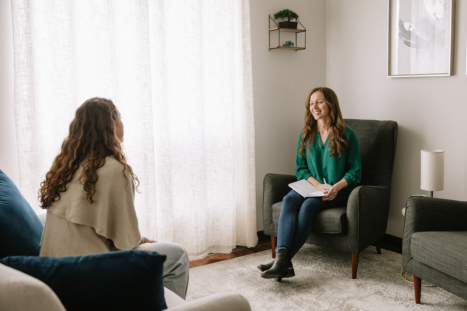 Therapist providing counselling and psychotherapy to a client at The Mindful Place